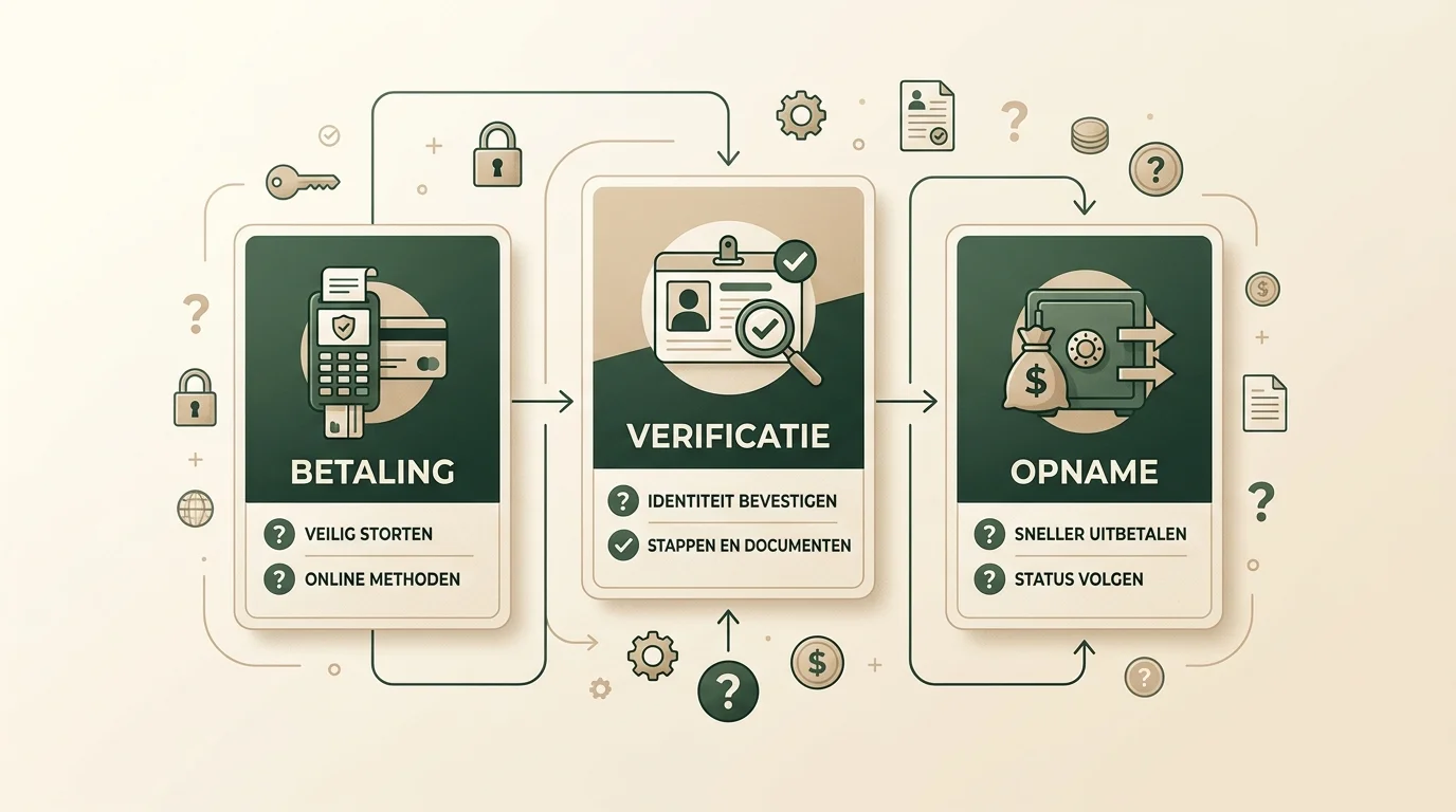 Overzicht van betaalvragen, identiteitscontrole en uitbetaling bij online kansspelen
